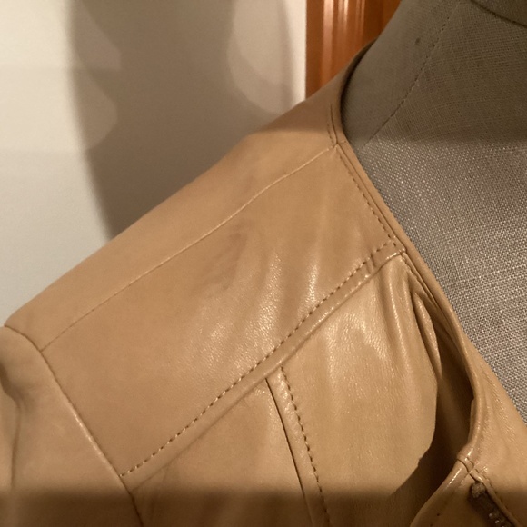 Massimo Dutti Tan Leather Jacket, Tagged large fits medium - Picture 9 of 15
